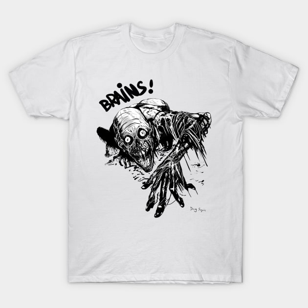 Tarman Crawling Black and White T-Shirt by DougSQ